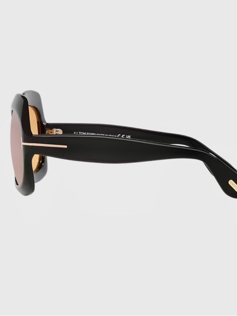 Tom Ford Women's Square Sunglasses - Dark Brown Frame with Amber Lenses - Picture 3 of 3
